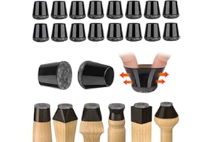 COCOLEMON FOMYHEARD 16 Piezas Protector Patas Sillas, 14-18mm Ronda Negro Silicona Protector Sillas Patas con Almohadillas de Fieltro, para Proteger Suelos de Madera Dura de Arañazo
