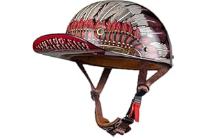 LPXPLP Retro Motorradhelm Halbschalenhelm Mit ECE Zulassung Baseball Cap Helm Jethelm Deutscher Stil Totenkopf Kappe Helm Motorrad Cruiser Roller Cool Helm Für Männer Und Frauen
