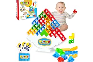 Yeefunjoy Tetra tower, gioco equilibrio Impilabili, Tetris Tower Game, Gioco Di Equilibrio Blocchi Di Costruzione, giochi educativi montessori per Bambini, Regali di compleanno per bambini 3+ anni