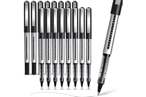 AKARUED Tintenroller Stifte Schwarz- 16 Stück Flüssigtinte Rollerball Stift, 0,5mm Schnelltrocknende Kugelschreiber Gelstifte für Schreiben, Journaling, Notizbuch, Bürobedarf für Schule und Geschäft