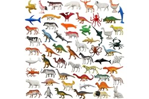 DOITEM 60 st blandade dinosaurier, hav, bondgård, djungel, vilda djur dinosaurier figur realistisk plast zoo lekset små leksa