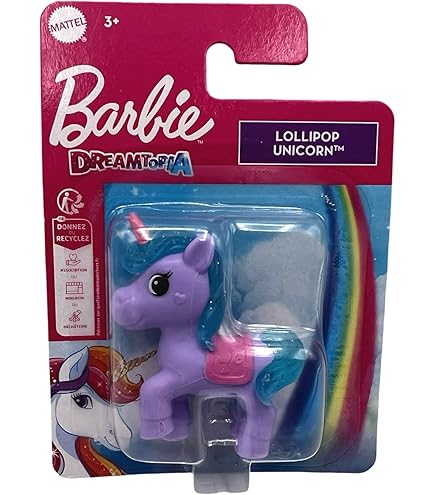 Figurine Barbie Pégase, Cheval Licorne Pailleté Rose Mattel 2014 - Neuf