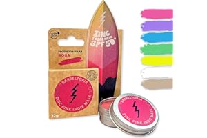 Barreltopia Protector Solar Facial SPF 50 + Zinc Crema Surf Colores - Bloqueador Solar Facial 50 - Sun Zapper Waterproof Eco Natural (Rosa)