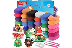 ‎YILAIDA YILAIDA Modelliermasse Lufttrocknend, 36 Farben Magische Modelliermasse für Kinder, DIY Geschenk für Jungen und Mädchen im Alter von 3-12 Jahren