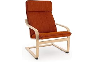Vinylla Armchair Replacement Cover Made for Ikea Poang Chair (Cushion Design 1, Polyester - Orange)