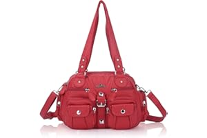 Angel Kiss sacs à main portés épaule femme Cuir Grand Capacité Sac Bandoulière Femme PU Synthétique Fourre-Tout avec bandoulière ajustable Sac de messager de bureau Shopping Voyage