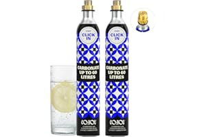 CO2 YOU CO2YOU Gas Cylinders 60 L (Click-In Type) – 2-Pack Refill Set Compatible with Quick Connect Machines (Terra, E-Terra, Art, Duo) – Carbonator – Check Compatible Models Below