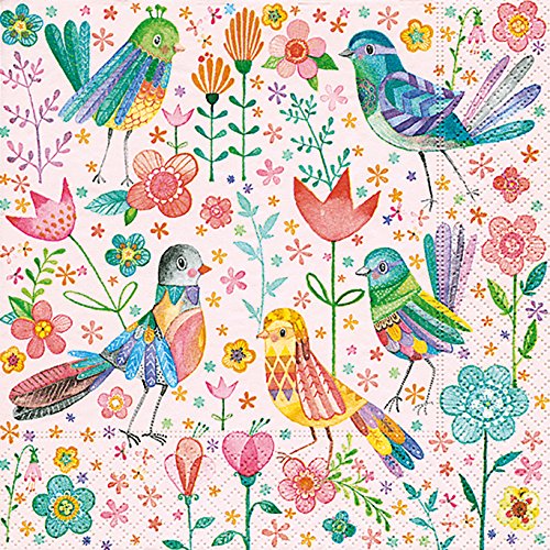 Preisvergleich Produktbild Motivserviette 33x33cm Vögel