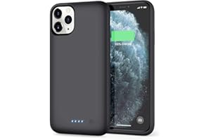 iPosible Akkuhülle für iPhone 11 Pro Max, 7800mAh Zusatzakku Ladehülle Handyhülle Akku Battery Case Powerbank Hülle für iPhone 11 Pro Max [6,5 Zoll] Tragbare Akku Hülle Akku Case-Schwarz