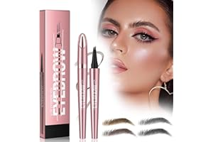 MEIRUIER Matita Per Sopracciglia Waterproof,Matita Microblading Sopracciglia,Testa Della Penna a Quattro Punte Matita Sopracciglia Crea Sopracciglia Dall'aspetto Naturale Senza Sforzo (Nero)