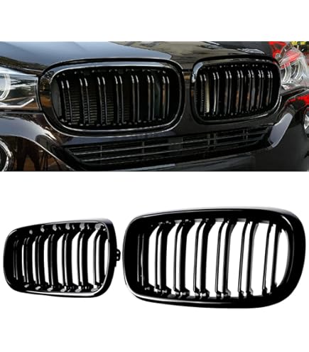 NEU Kühlergrill Frontgrill Nieren Grill Schwarz Glanz Passend für X5 F