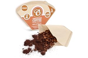 EDESIA ESPRESS – 100 Cone Coffee Filters in Paper – Coffee Filter No.4 for Manual Coffee Maker, Pour-Over and Gentle Brewing – Size 4 Brown
