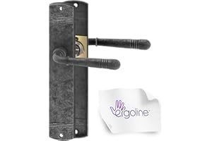 ERGO line LOFTY Türbeschlag, Türgriff, Türklinken Blindschildgarnitur, Langschild, Drückergarnitur, Türklinke, Türdrücker für Innentüren, Nickel Antik