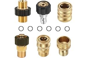 Reiwosee Adaptadores para Lavadora a Presión, Acoplador De Latón De Alta Presión para Lavadora, Metric M22-14mm Macho Rosca Externa, Conecte Mangueras/Bombas, Adaptador De Manguera,6PCS