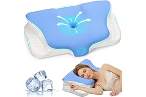 Ehomfory Nackenkissen Kopfkissen Nackenstützkissen Memory Foam Kissen, Ergonomisches Kopfkissen Seitenschläferkissen für Seiten Rücken & Bauchschläfer, 62x41x9/12 cm