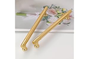 PEXINTEK 2 Pack Cabinet Handles, Gold Modern Handles, Furniture Handles, 192 mm, Hole Spacing, Door Handles, Kitchen Drawer Handles, Vintage Handles for Kitchen Cupboards, Chest of Drawers (Golden Brushed)