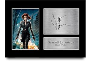 HWC Trading Scarlett Johansson A4 Ungerahmt Signiert Gedruckt Autogramme Bild Druck-Fotoanzeige Geschenk Für Black Widow The Avengers Filmfans