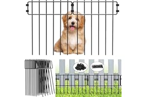 SHSYUE 10pcs Decorative Garden Fence 17inch(H) x 10FT(L),Animal Barrier Fence for Dog, Garden Fencing Panels,No Dig Border- Rustproof Metal Wire Fence,Flower Bed Border,Ground Stakes Defense