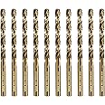 SALI Cobalt Drill Bit Set 10Pcs 6mm M35 High Speed Steel Jobber Drill Bit Kit (HSS) Twist Drill Bits for Hardened Metal, Stainless Steel, Cast Iron, Wood and Plastic, with Index Storage Case