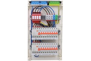 RSE Unterverteilung verdrahtet Sicherungskasten Unterputz Aufputz Hohlwand mit Hager Verteiler, Aufputz 3-reihig VA36CN, mit Überspannungsschutz