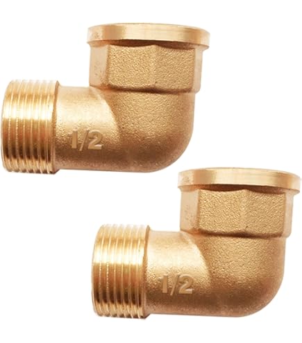 2 Gomiti In Ottone 45° - Filettatura 1/2" IG/AG, Per Impianti Idraulici E Riscaldamento - Foto 9