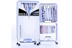 Kiseely Clothes Dryer, Portable Drying Machine with Timer, 60inch Laundry Drying Wardrobe with Large Capacity, Electric Dryer/Rack for Home | Appartments (Grey FN8)