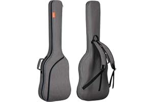 CAHAYA Electric Bass Cass Guitar Bag Gig Bag Backpack Padded Soft Case 8mm Padding, Grey, CY0202-1