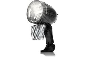 FILMER Faro delantero LED de 80 lux con luz de posición, luz diurna y sensor de luminosidad, color negro