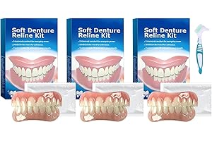 PLUVYZE 3 Sätze Zahnersatz zum Aufstecken Zahnersatz Selber Machen Angenehmes Tragegefühl mit 1 Blau Zahnbürste