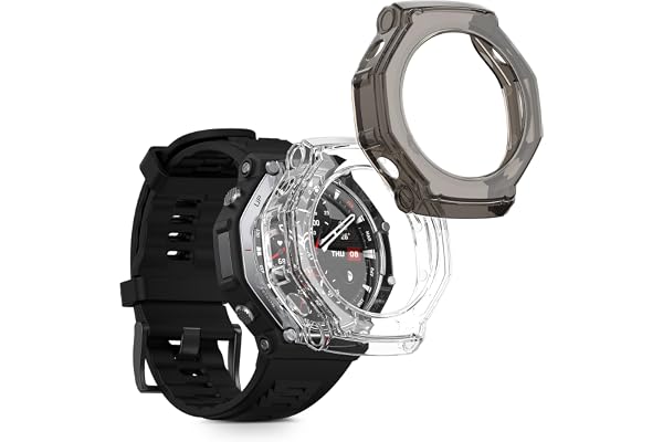 kwmobile Fodral kompatibelt med Huami Amazfit T-Rex 3 skal - 2 x silikonskärmfodral för Fitness Tracker - transparent