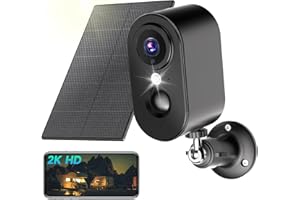 PESAIR Kamera monitoringowa 2K na zewnątrz, akumulator/solarna, monitoring na zewnątrz, Wi-Fi, z kolorowym widokiem w nocy, bezprzewodowa kamera do monitoringu na zewnątrz/wewnątrz, wykrywanie ruchu