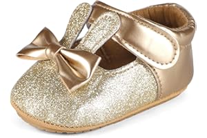 LACOFIA Scarpe Primi Passi per Bambini Scarpe Battesimo Neonata Antiscivolo Scarpe Eleganti Cerimonia