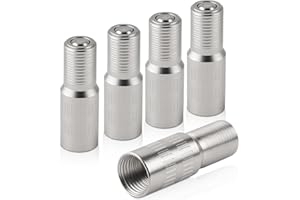 ASOFELK 6PCS Silver Valve Caps Stem Extension for Auto, 25 mm Tire Stem Extension Wheel for Car, Screw-on Car Tire Valve Extender Adapter for Truck, Tire Valve Extenders Brass for Motorcycle