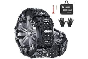YeXhot Cadenas Coche Nieve, 6 PCS Cadenas Nieve Universales Para Neumáticos De Coche De 165-285 Mm, Montaje Rápido, Cadenas N