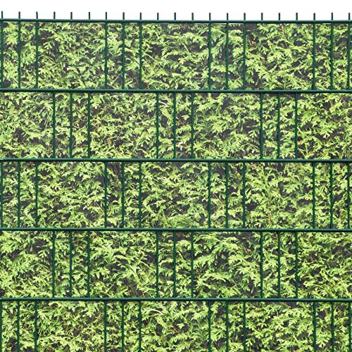 Sichtschutzstreifen / M-tec print® / PVC / Thuja Hecke ✔ für 3 Reihen im Zaunfeld ✔ inkl. 6 Klemmschienen ✔ für Stabmattenzaun ✔ – SIE KAUFEN HIER DIREKT BEIM HERSTELLER – - 6