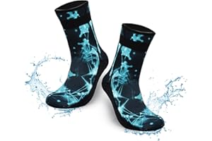 ABPOK 3mm Wetsuit Socks, Neoprene Diving Socks Anti-slip Thermal, Adjustable Velcro loop Strap for Men Women Diving Swimming Surfing