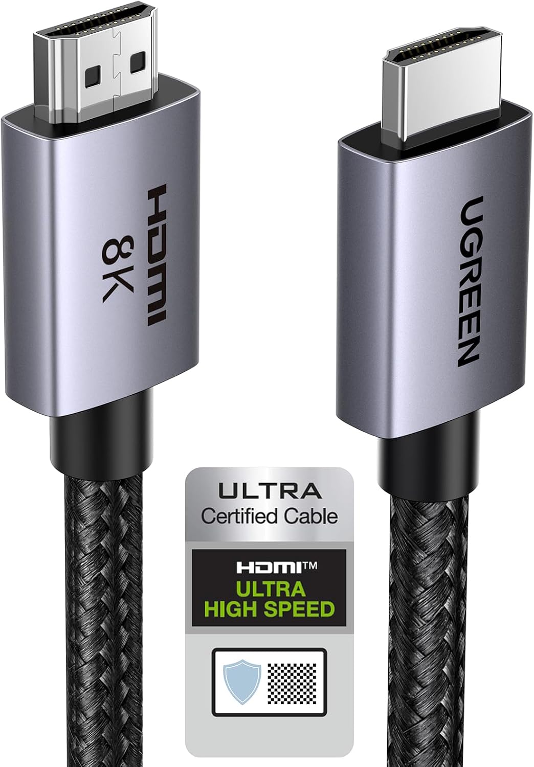 UGREEN 8K Câble HDMI 2.1 Certifié 8K 60Hz 48Gbps Haute Vitesse (2M) | Cordon HDMI 4K 240Hz Aluminium DynamicHDR Dolby Atmos HDCP Nylon Tressé Compatible avec PS5 4 Xbox MacBook Pro Blu Ray HDTV