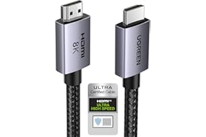 UGREEN 8K Câble HDMI 2.1 Certifié 10K 8K 60Hz 4K 240Hz Haute Vitesse 48Gbps Cordon HDMI Aluminium DynamicHDR Dolby Atmos HDCP Tressé en Nylon Compatible avec PS5 4 Xbox MacBook Pro Blu Ray HDTV (2M)