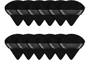 KORINTIN Piumini da Cipria, Soffio Trucco Triangolo Del Viso 12 pezzi, Puff in Cipria Velluto Triangolare Lavabile 2,75 Pollici, Spugna per Cipria in Polvere Fondotinta Cosmetico per il Corpo Morbido Strumento