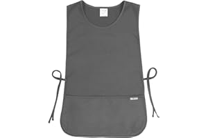 LINEN CLOSET® Tabard Aprons Unisex Aprons for Men Women Ladies Tabards Work Cleaning Apron with 2 Deep Pockets