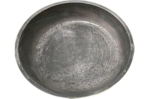 MACOSA HOME MACOSA SA82926 Deko-Teller rund 25 cm Metall Eisen Tisch-Dekoration Dekotablett Schale Kerzenteller Servierplatte Tablett Wohnaccessoire Vintage