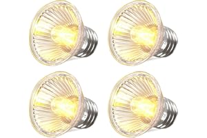 Lamptobe Lampada per Tartarughe d'acqua, E27 75W Lampadina UVA UVB per Tartarughe Lampada Spot 75W Rettili Dimmerabile Lampada Riscaldante per Rettili Animali Domestici Drago Barbuto Terrario(4 pezzi