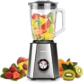Mellerware - Mixy! 1500W Glass Blender | 1.5L Glass Jug | 2 Speeds + TURBO | Professional Food Processor with 6 Blade Blades