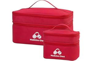 Dzmuero 2 Pieces First Aid Kit Bags, Empty Emergency Bags, Waterproof Portable, Large Capacity, Medicine Storage Bag for Home, Office, Travel, RVs, Fashionable