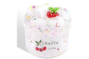 LAWOHO Slime Claro, 200 ml Cereza Transparente Jelly Cube Glimmer Slime Crujiente, Recuerdo de Fiesta para Niños, Cumpleaños Pascua Navidad Año Nuevo Regalo para niñas y niños Edad 6 7 8 9 10+, 822
