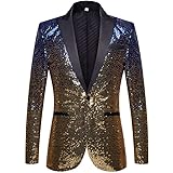 PYJTRL - Giacca da Uomo alla Moda con Paillettes Che cambiano Colore