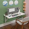 Compal Wall Mounted Table, Wall Mounted Desk, Wall Mount Table, Desks, Folding Wall Mounted Glossy Finish Plywood Study Table, Work Table, Laptop Table, Utility Table (16X32 Inches, White)