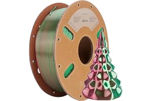 ‎ENISINA Silk PLA Filament 1.75mm, ENISINA Seidig Glänzendes 3D Drucker Filament PLA, Maßgenauigkeit +/- 0.03mm，1kg / 2.20lb (Rot & Grün)
