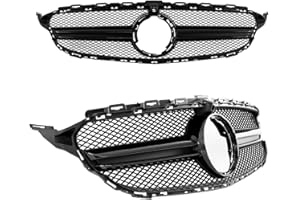 ‎DM AUTOTEILE DM Autoteile Facelift Kühlergrill Schwarz passt für C-Klasse W205 S205 auch AMG Mopf ab 2018 +Kamera