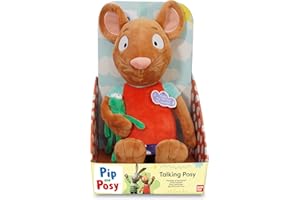 BANDAI Pip and Posy Grenouille parlante en peluche, grande peluche parlante avec sons, excellente peluche avec phrases de l'émission télévisée
